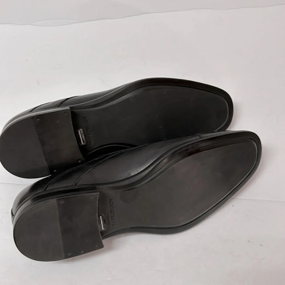 Aquatalia Men’s ABE‎ Black Leather Lace Up dress shoes size 10 made in Italy
